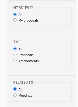 amendment list filter