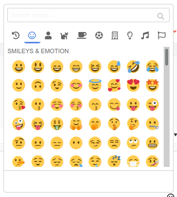 Emoji selector in comments