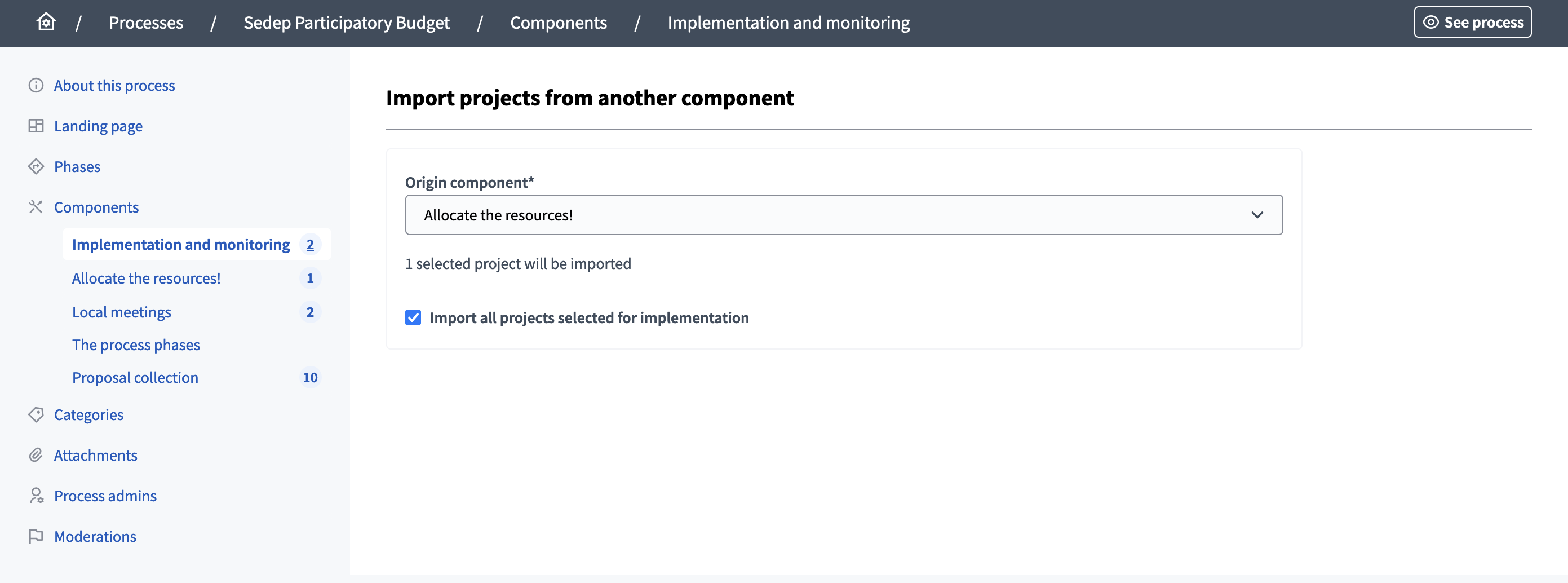 Import results from CSV form