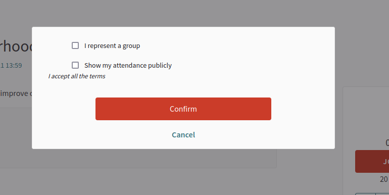 Join a meeting confirm modal