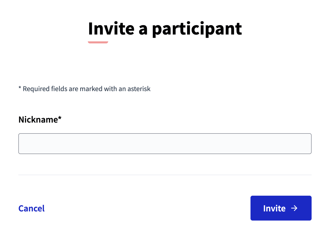 User groups: invite a participant