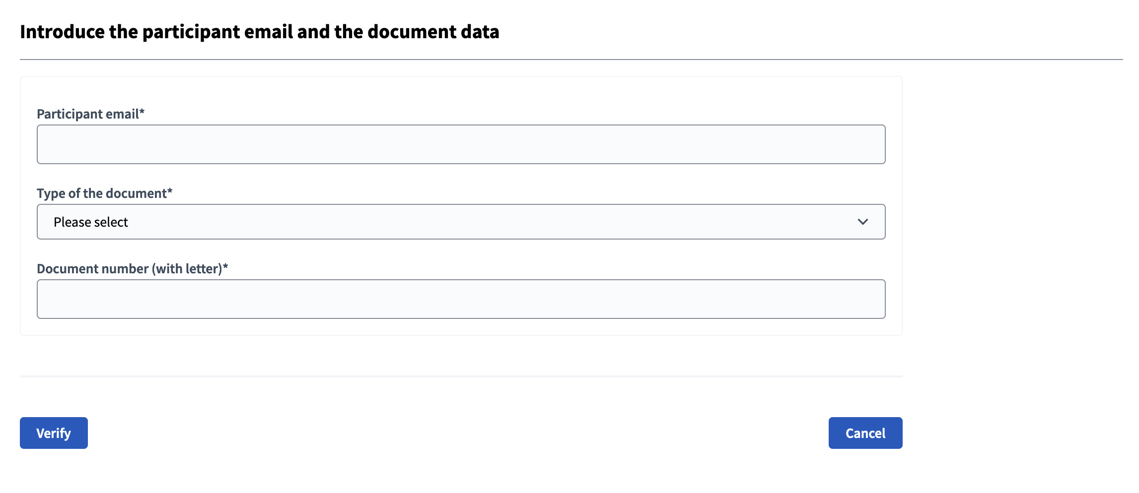 ID document authorization offline confirmation form in administration