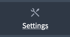 Settings: Access settings panel