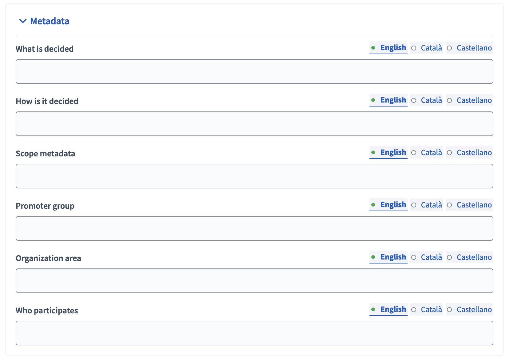 New assembly form metadata section