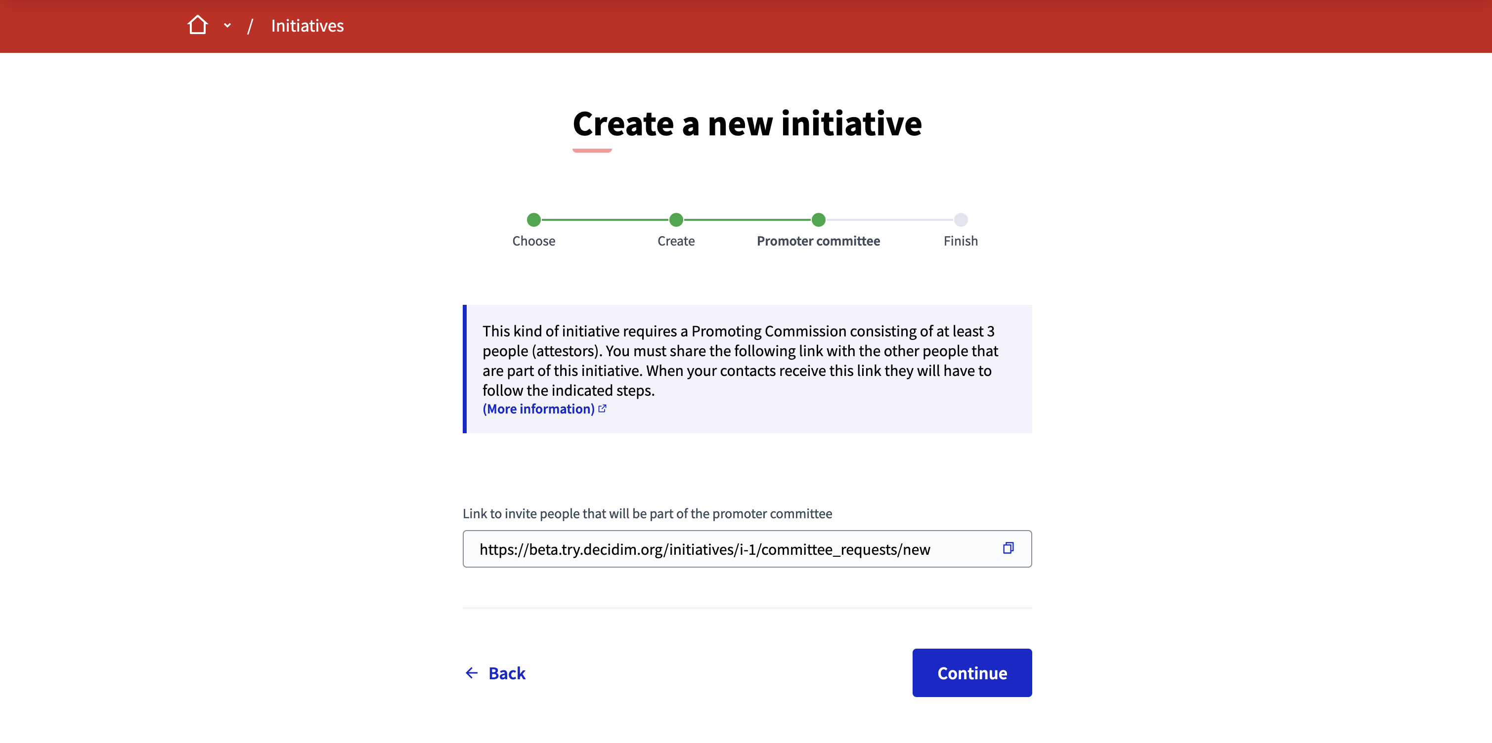 Initiative creation: initiative promoting committee