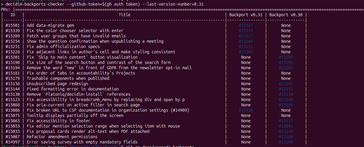 decidim-backports-checker output