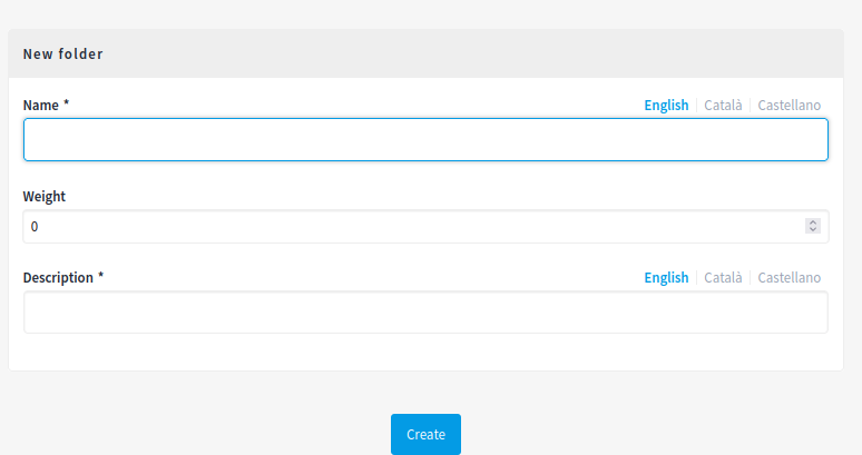 Create a new folder for attachments form