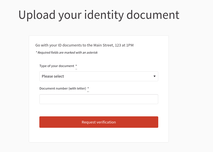 ID document authorization offline form