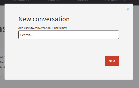 New conversation modal