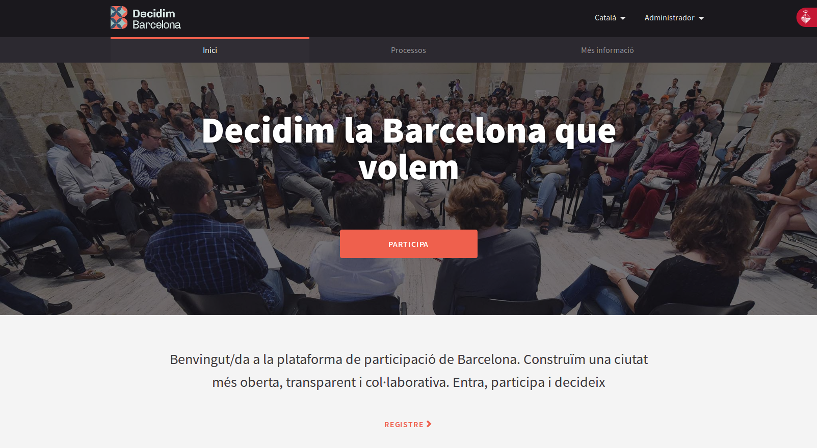 decidim.barcelona homepage