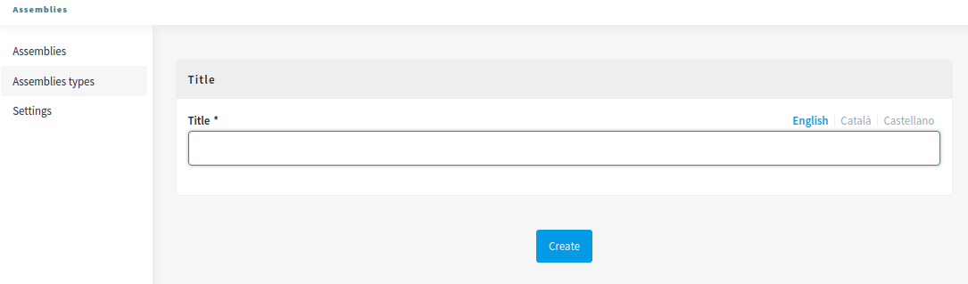 New assembly type form