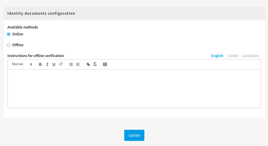 ID document authorization configuration