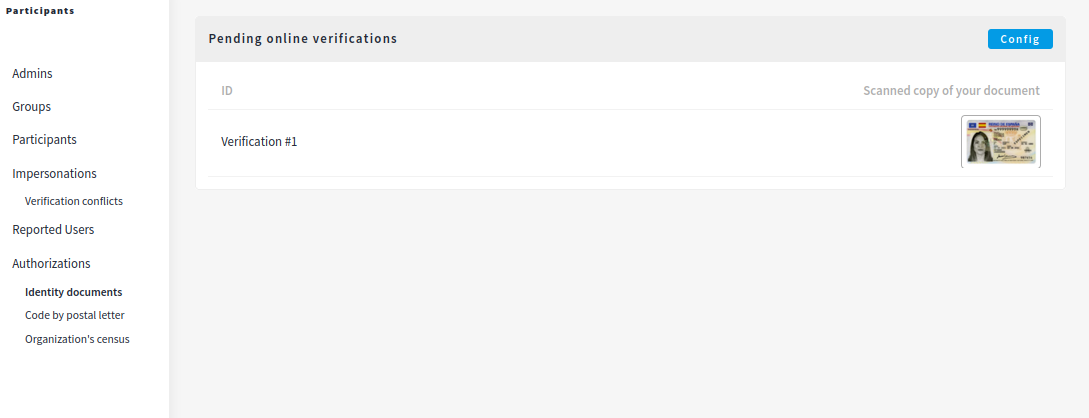 ID document authorization pending online verification