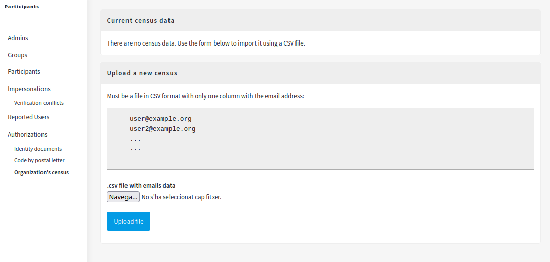 Organization’s census in admin panel