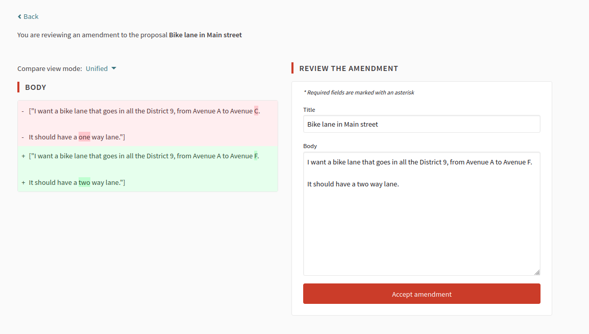 proposal amendmed review