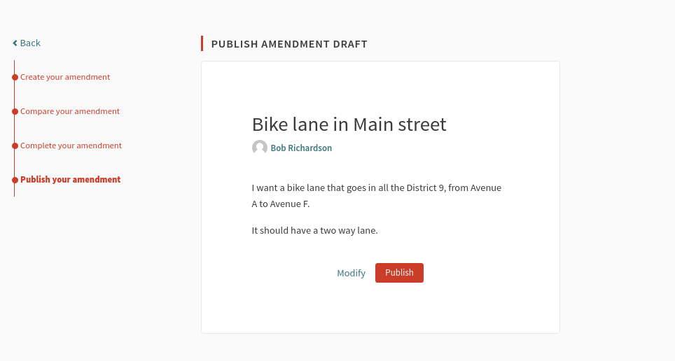 publish amendment draft