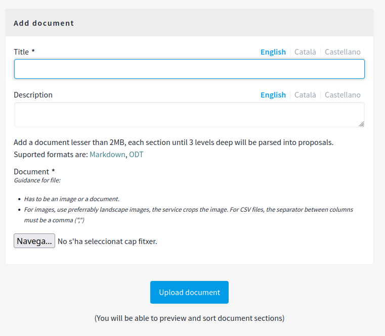 Add document form