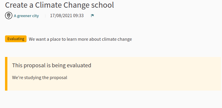 Proposal answer state: Evaluating