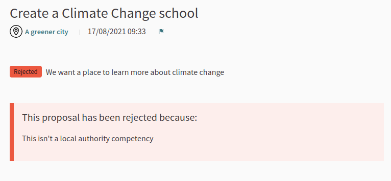 Proposal answer state: Rejected