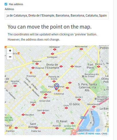 Example of geocoding setting