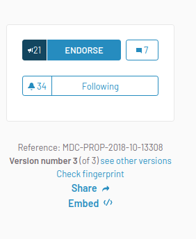 Endorsement button in sidebar