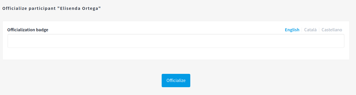 Officialize a participant