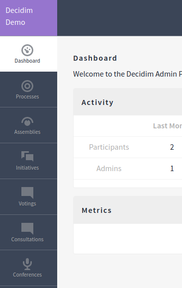 Spaces in admin sidebar